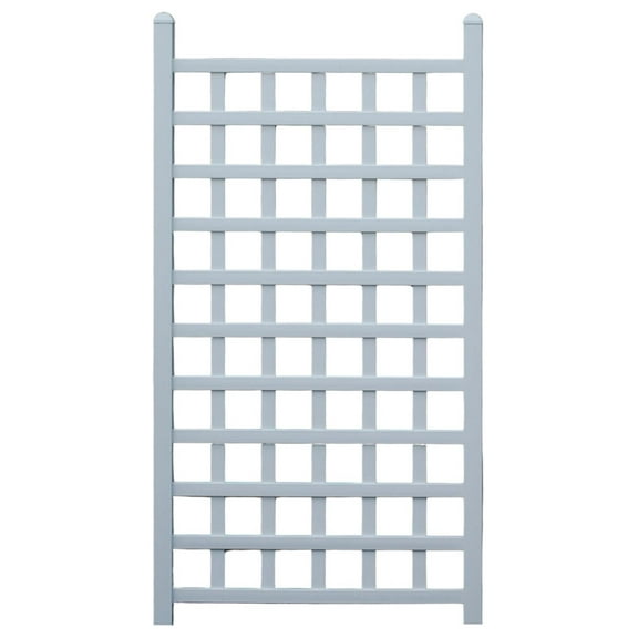 Country Garden Vinyl Trellis, Outdoor Plant Support Frame, White, 35" x 66" - Decorative Grid-Style Lattice for Climbing Vines & Flowers, Use Against Walls, Fences or Freestanding