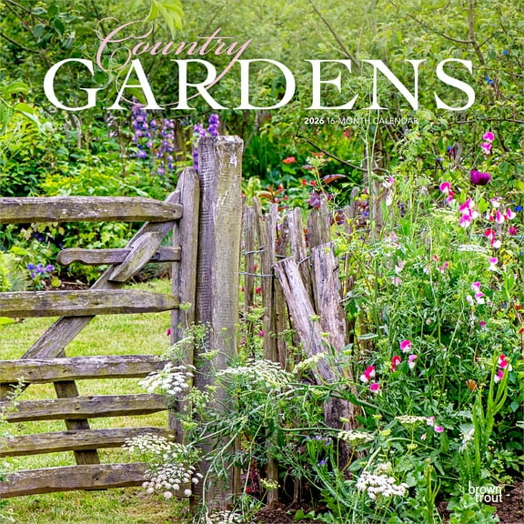 Country Gardens | 2026 12x24" (Hanging) Square Wall Calendar | Plastic-Free