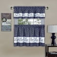 thumbnail image 1 of Country Gingham Check Live Laugh Love 3-Piece Cafe Plaid Kitchen Curtain Set, 1 of 6