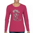 thumbnail image 1 of Country Girl Boots Women's Long Sleeve T-shirt Vintage Cowgirl Western Floral Southern Rustic Country Style Cute Roses Rodeo, 1 of 7