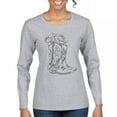 thumbnail image 1 of Country Girl Boots Women's Long Sleeve T-shirt Vintage Cowgirl Western Floral Southern Rustic Country Style Cute Roses Rodeo, 1 of 7