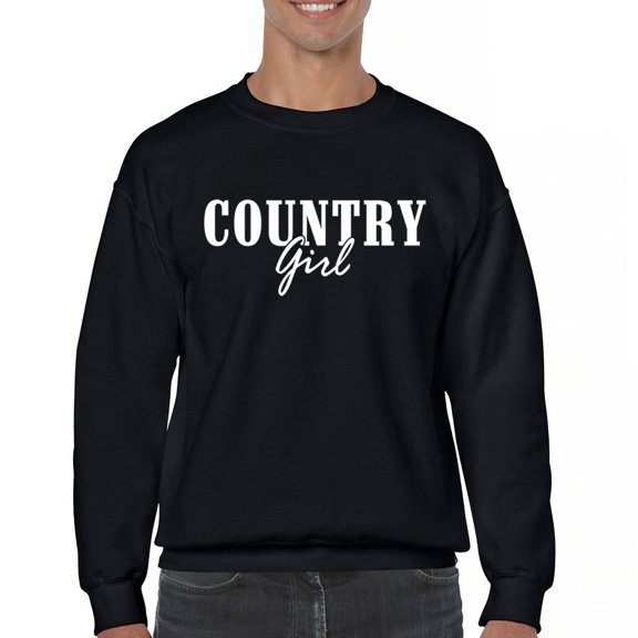 Country Girl Logo Sweatshirt Minimalistic Western Style Rodeo Southern Pride Cowgirl Queen Rustic Farm Gift Crewneck