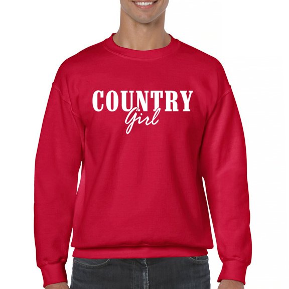 Country Girl Logo Sweatshirt Minimalistic Western Style Rodeo Southern Pride Cowgirl Queen Rustic Farm Gift Crewneck