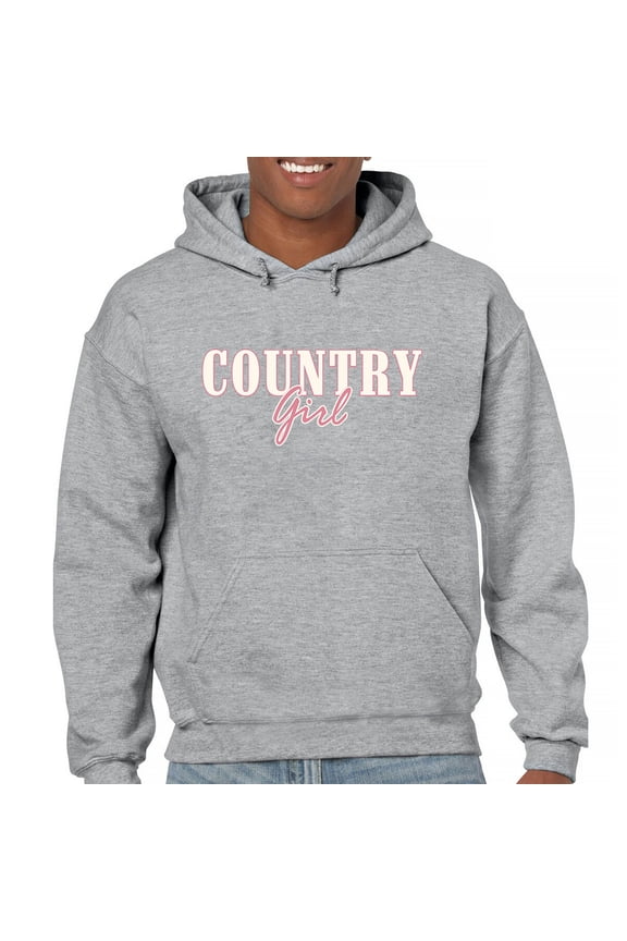 Country Girl Logo Sweatshirt Western Rodeo Style Southern Pride Cowgirl Rustic Feminine Farm Life Ranch Hoodie
