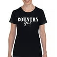thumbnail image 1 of Country Girl Logo T-Shirt Minimalistic Western Style Rodeo Southern Pride Cowgirl Queen Rustic Farm Gift Women's Tee, 1 of 7