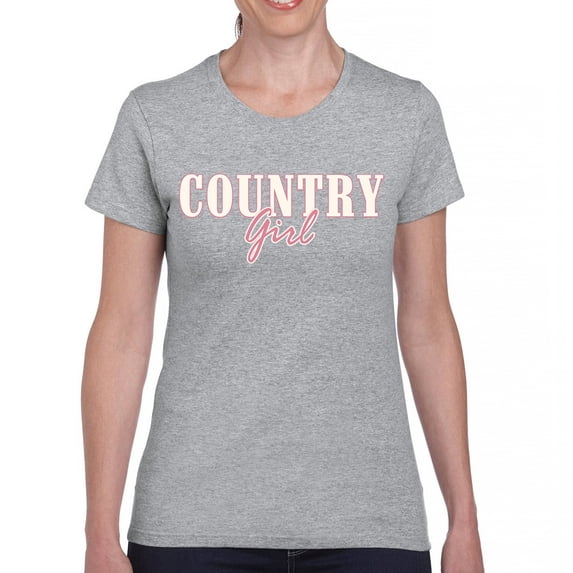 Country Girl Logo T-Shirt Western Rodeo Style Southern Pride Cowgirl Rustic Feminine Farm Life Ranch Women's Tee
