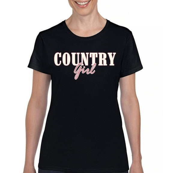 Country Girl Logo T-Shirt Western Rodeo Style Southern Pride Cowgirl Rustic Feminine Farm Life Ranch Women's Tee