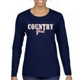 thumbnail image 1 of Country Girl Logo Women's Long Sleeve T-shirt Western Rodeo Style Southern Pride Cowgirl Rustic Feminine Farm Life Ranch, 1 of 7