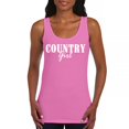 thumbnail image 1 of Country Girl Logo Women's Tank Top Minimalistic Western Style Rodeo Southern Pride Cowgirl Queen Rustic Farm Gift, 1 of 7