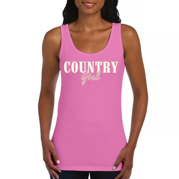 Country Girl Logo Women's Tank Top Western Rodeo Style Southern Pride Cowgirl Rustic Feminine Farm Life Ranch