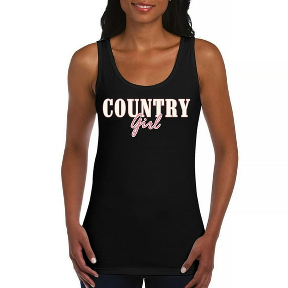 Country Girl Logo Women's Tank Top Western Rodeo Style Southern Pride Cowgirl Rustic Feminine Farm Life Ranch