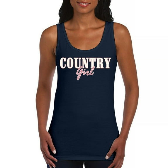 Country Girl Logo Women's Tank Top Western Rodeo Style Southern Pride Cowgirl Rustic Feminine Farm Life Ranch
