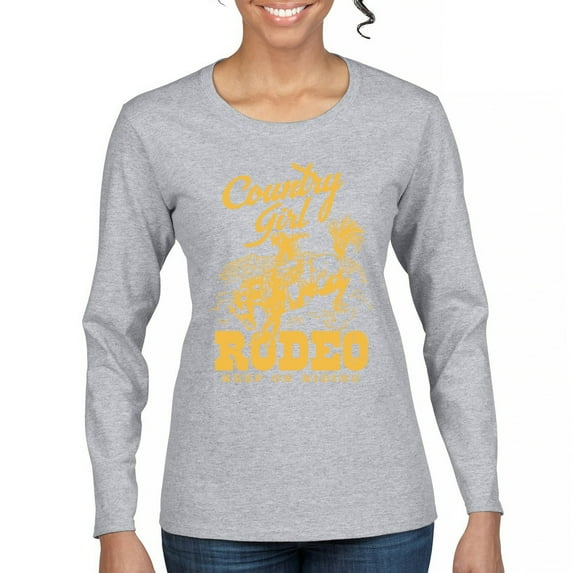 Country Girl Rodeo Women's Long Sleeve T-shirt Vintage Cowgirl