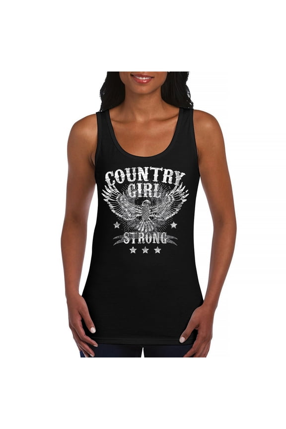 Country Girl Strong Eagle Women's Tank Top Distressed Patriotic Vintage Spread Wings Rural Pride Life Lovers Gift
