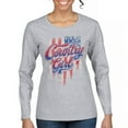 thumbnail image 1 of Country Girl USA Flag Women's Long Sleeve T-shirt Patriotic Southern Cowgirl Red White Blue American Pride Life Lovers Gift, 1 of 7
