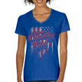 thumbnail image 1 of Country Girl USA Flag Women's V-Neck T-shirt Patriotic Southern Cowgirl Red White Blue American Pride Life Lovers Gift Tee, 1 of 7