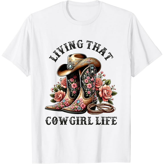 Country Girls Rodeo Woman Kids Living That Cowgirl Life T-Shirt