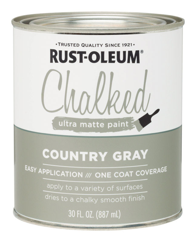 Country Gray, Rust-Oleum Chalked Ultra Matte Chalk Paint, Quart - image 1 of 8