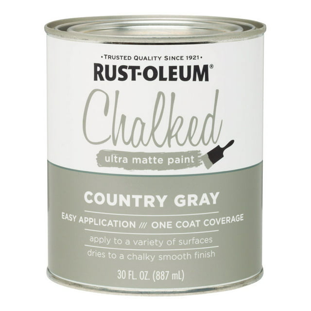 Country Gray, Rust-Oleum Chalked Ultra Matte Chalk Paint, Quart