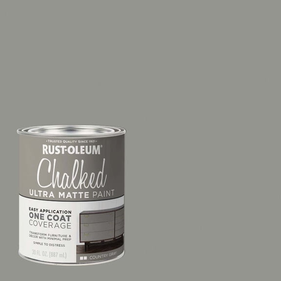 Country Gray, Rust-Oleum Chalked Ultra Matte Chalk Paint, Quart