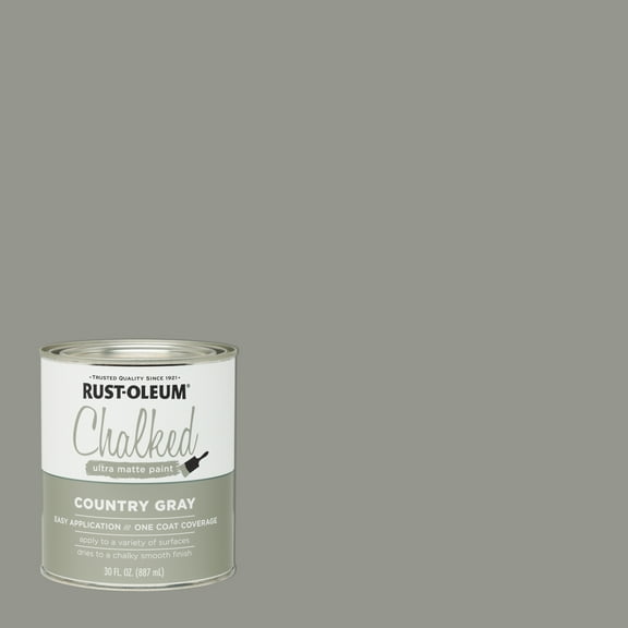 2 Pack, Country Gray, Rust-Oleum Chalked Ultra Matte Interior Paint, 30 oz