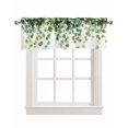 thumbnail image 1 of Country Green Leaves Kitchen Valances for Windows Farmhouse Linen Window Valance Curtain for Living Room Window Treatment Country Pastoral Vines Plants Valance Rod Pocket Topper Drape, 60 x 18 Inch, 1 of 6