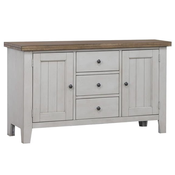 Country Grove Buffet, Distressed Gray & Brown Wood