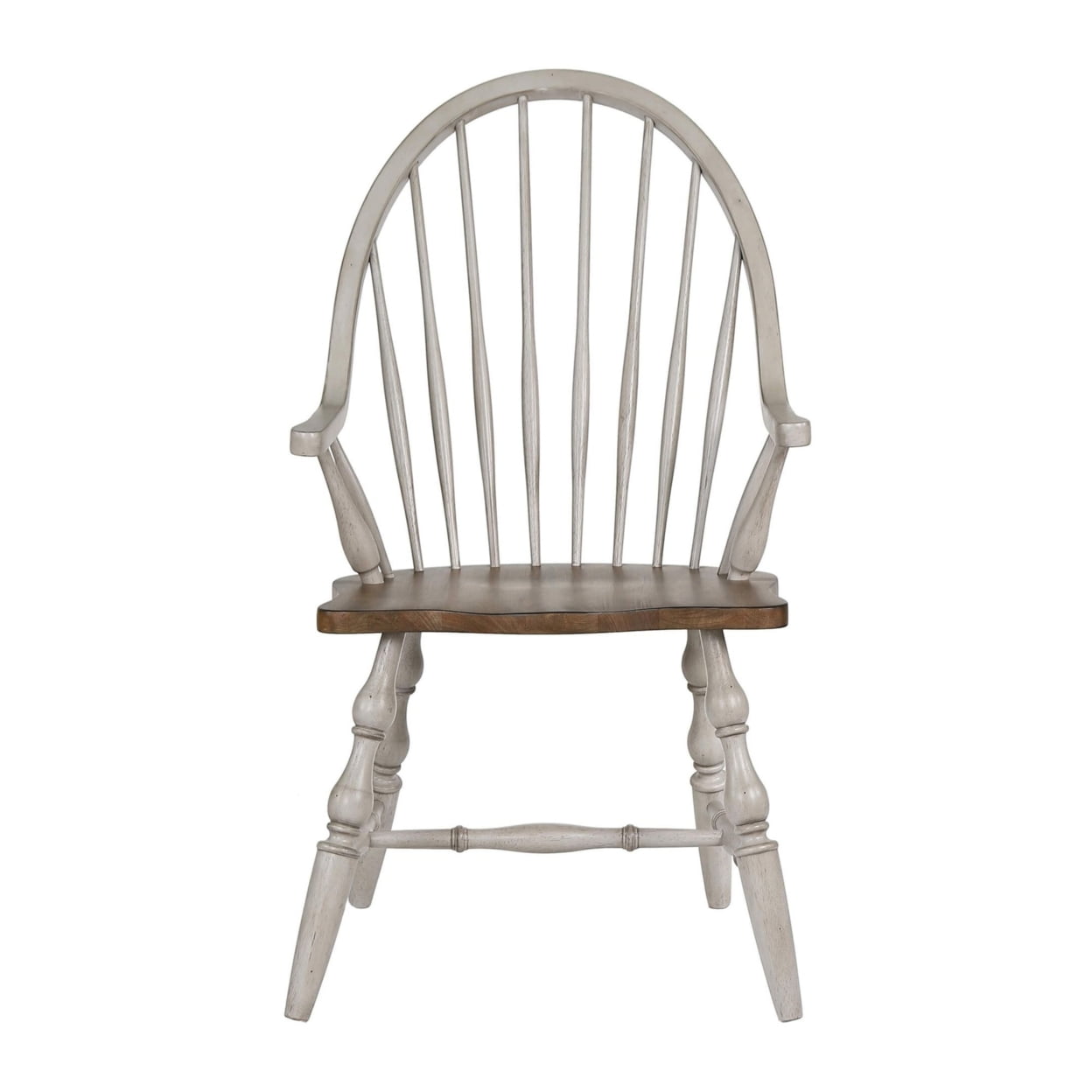Light Gray Solid Wood High Windsor Arm Chair