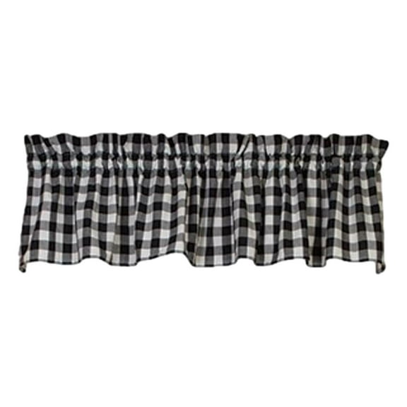 Country House Collection 31475 Black Check Valance, 72-inch Length