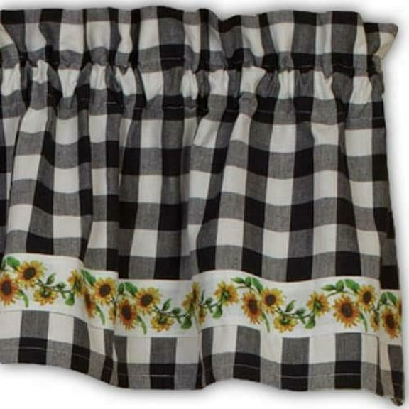 Country House Collection 32079 Sunflower Check Valance, 72-inch Length