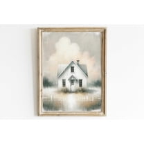 Country House Print, White Little House Art, Modern Farmhouse Art, Country Wall Decor, Beautiful House Wall Art, Farmhouse Decor Wall Art, Modern Wall Decor, 8x12 UNFRAMED