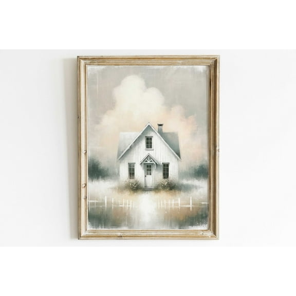 Country House Print, White Little House Art, Modern Farmhouse Art, Country Wall Decor, Beautiful House Wall Art, Farmhouse Decor Wall Art, Modern Wall Decor, 8x12 UNFRAMED