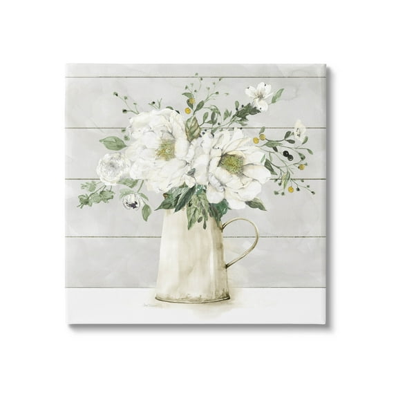 Country Jug Varied Flower Arrangement Botanical & Floral Graphic Art Gallery Wrapped Canvas Print Wall Art