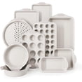 thumbnail image 1 of Country Kitchen 10-Piece Stackable Bakeware Set, Non-stick & Easy Release Baking Pans Set, Cream, 1 of 8