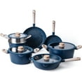 thumbnail image 1 of Country Kitchen 11-Pc Cast Aluminum Cookware Set Non Stick Pots and Pan Set, Navy Round, 1 of 8