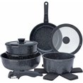 thumbnail image 1 of Country Kitchen Pots and Pans Set 13-Piece, Nonstick Cookware Set with Removable Handles, Speckled Black, 1 of 9
