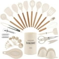 thumbnail image 1 of Country Kitchen 38-Pc Cooking Utensils Set Silicone Spatula & Kitchen Gadgets, Khaki, 1 of 7