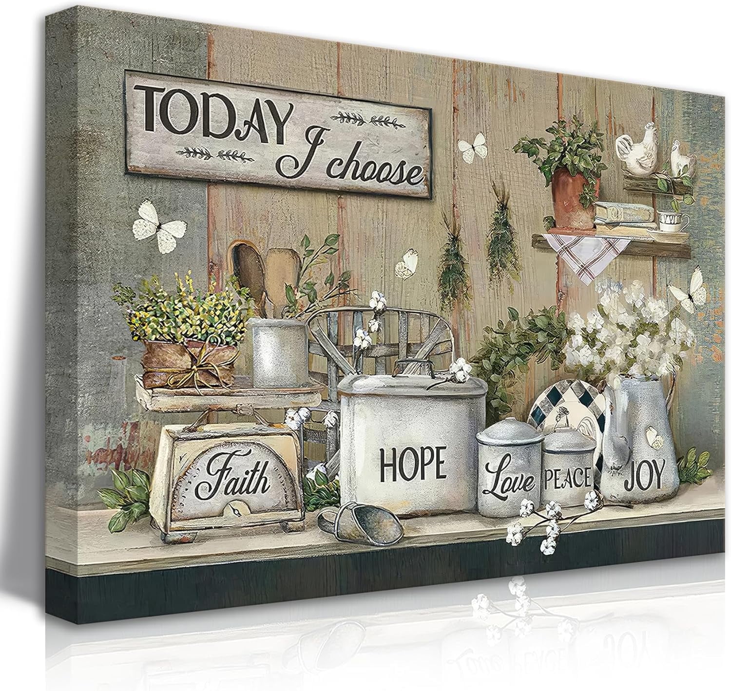Country Kitchen Canvas Wall Art Vintage Farmhouse Kitchen Wall Decor ...