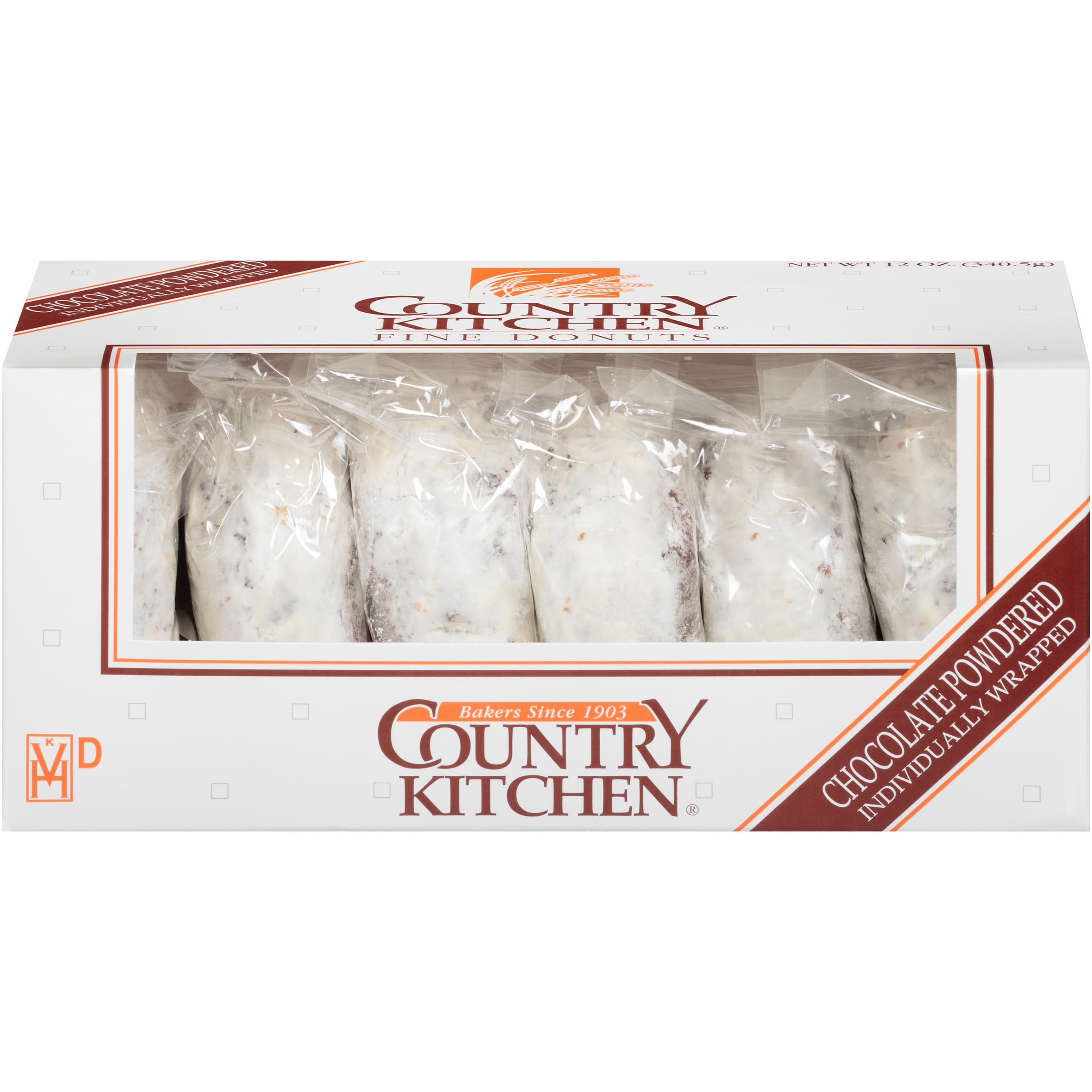 Country Kitchen Chocolate Powdered Fine Donuts 6 Count Box, Shelf ...