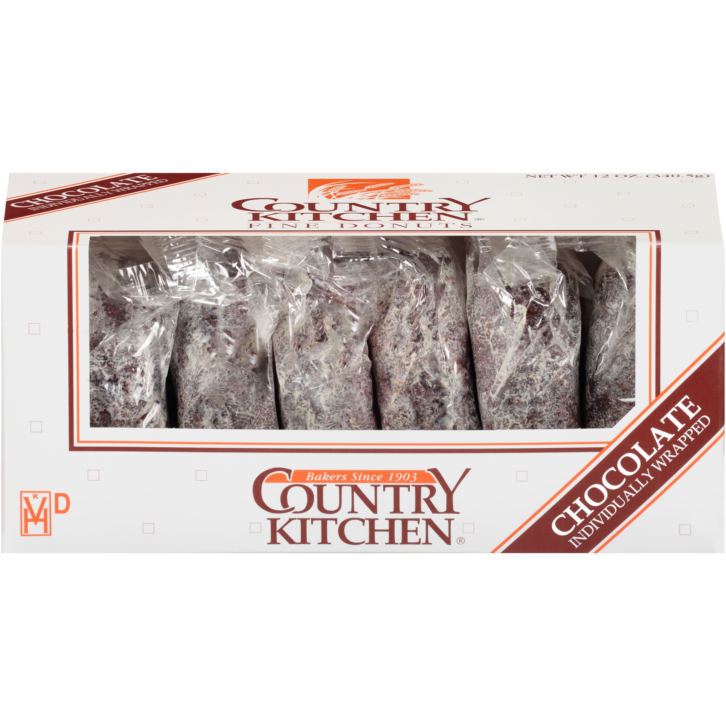 Country Kitchen Chocolate Sweet Glaze Topped Fine Donuts, 6 Count Box ...
