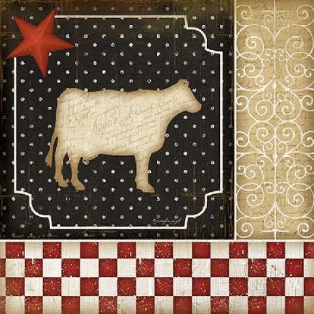Country Kitchen - Cow Canvas Art - Jennifer Pugh (24 x 24)