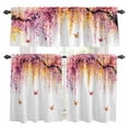 thumbnail image 1 of Country Kitchen Curtains Valances and Tiers Set of 3 Watercolor Trees Flowers Butterfly Tier Curtains and Valance with Rod Pocket for Small Windows, 27.5"x24", 1 of 9
