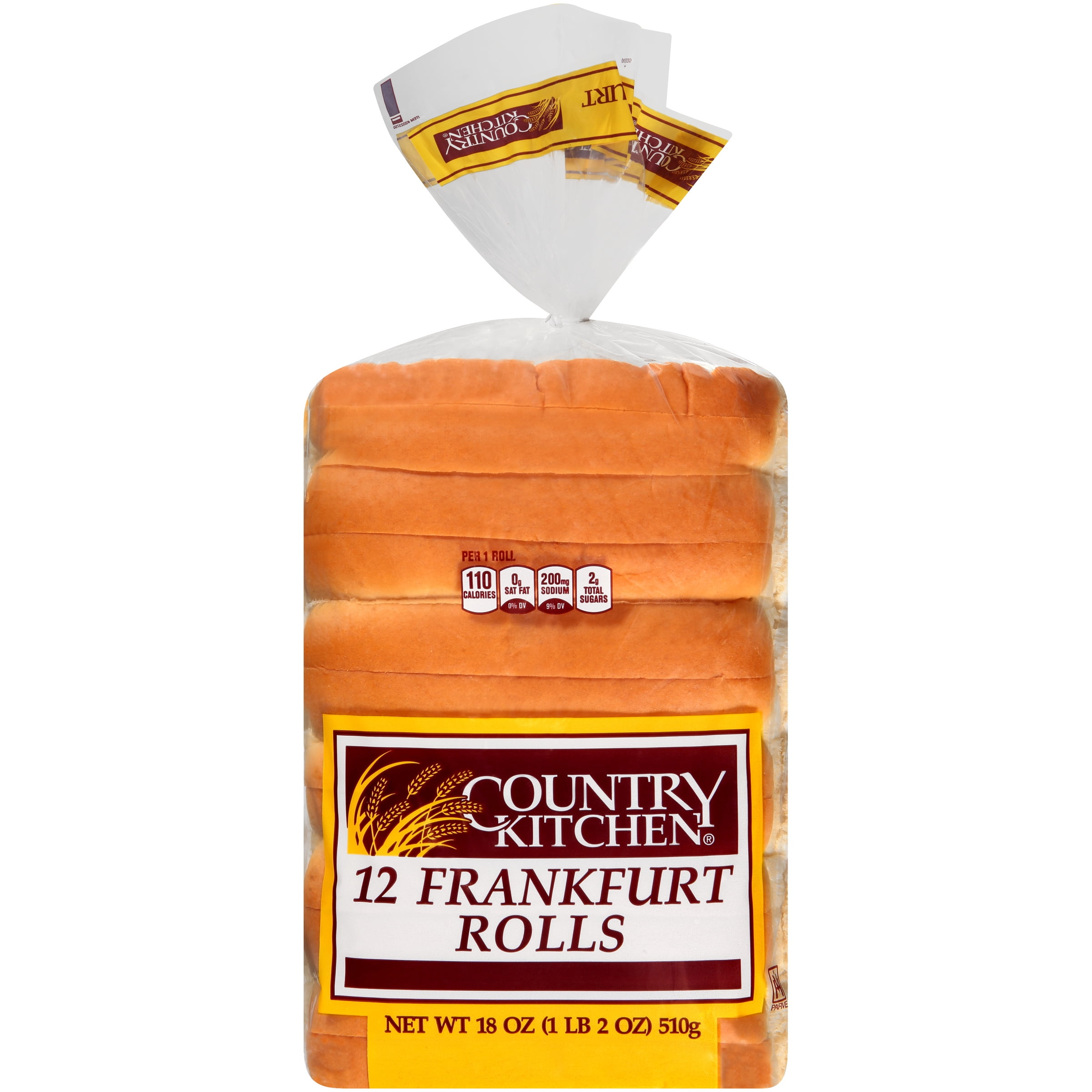 Country Kitchen Frankfurter Buns, Hot Dog Buns, 12 Count, Shelf-Stable