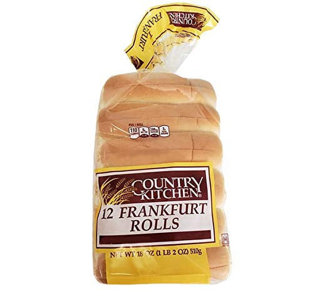 Country Kitchen Frankfurter Rolls for Hot Dogs or Maine Lobster - Pack of 12 Count