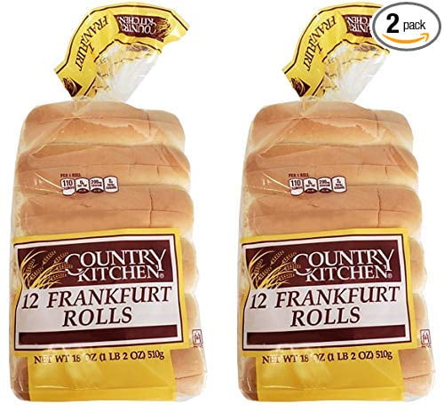 Country Kitchen Frankfurter Rolls for Hot Dogs or Maine Lobster - Pack of 24 Count