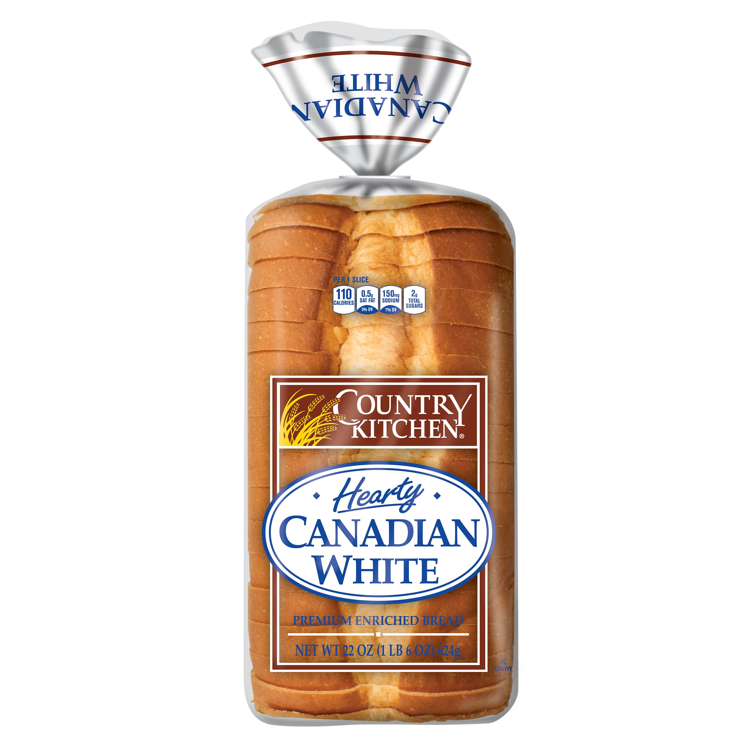 Country Kitchen Hearty Canadian White, Soft Sliced White Bread, 22 oz, Shelf-Stable