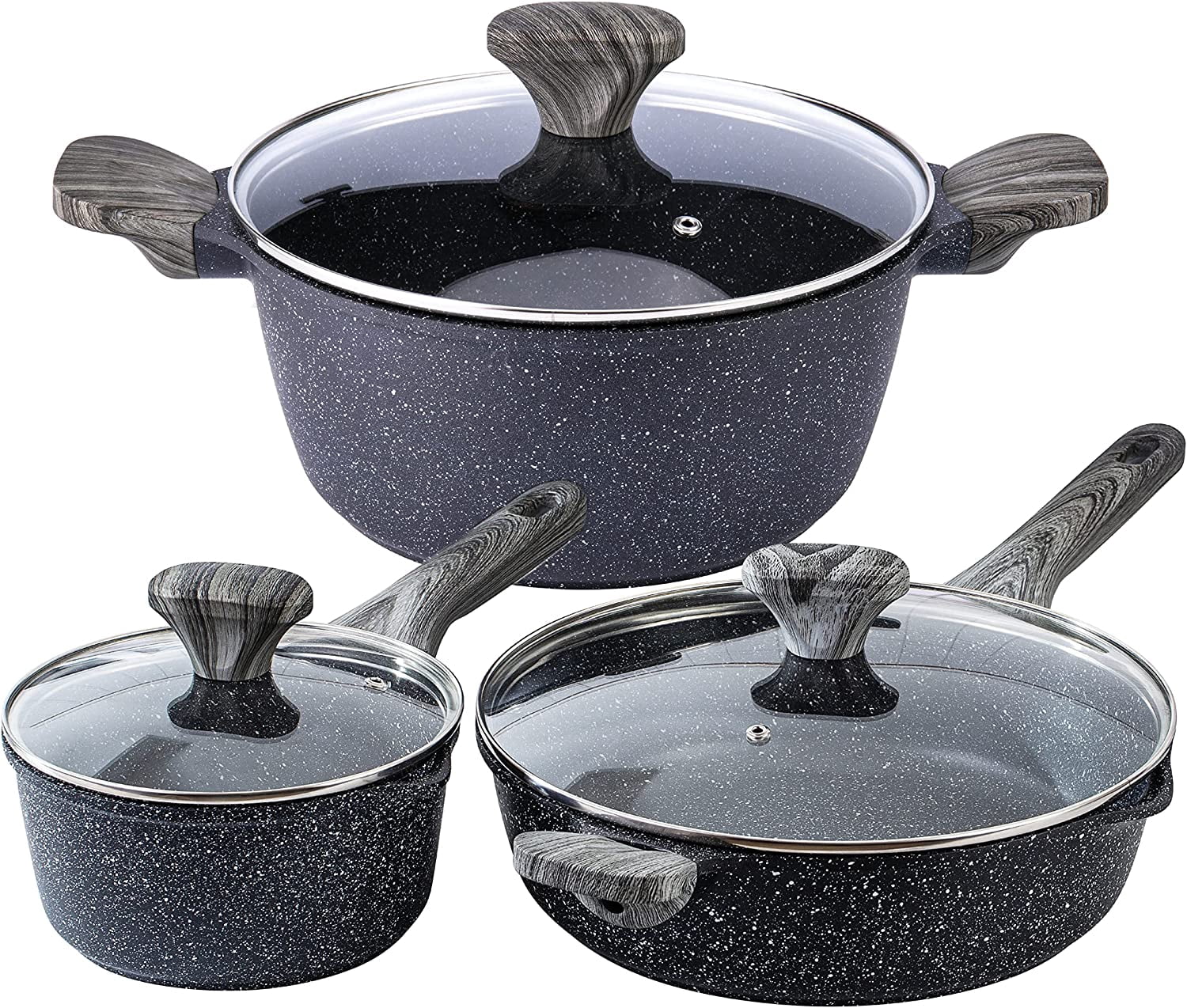 Country Kitchen Nonstick Cookware Sets 6 Piece Nonstick Cast Aluminum