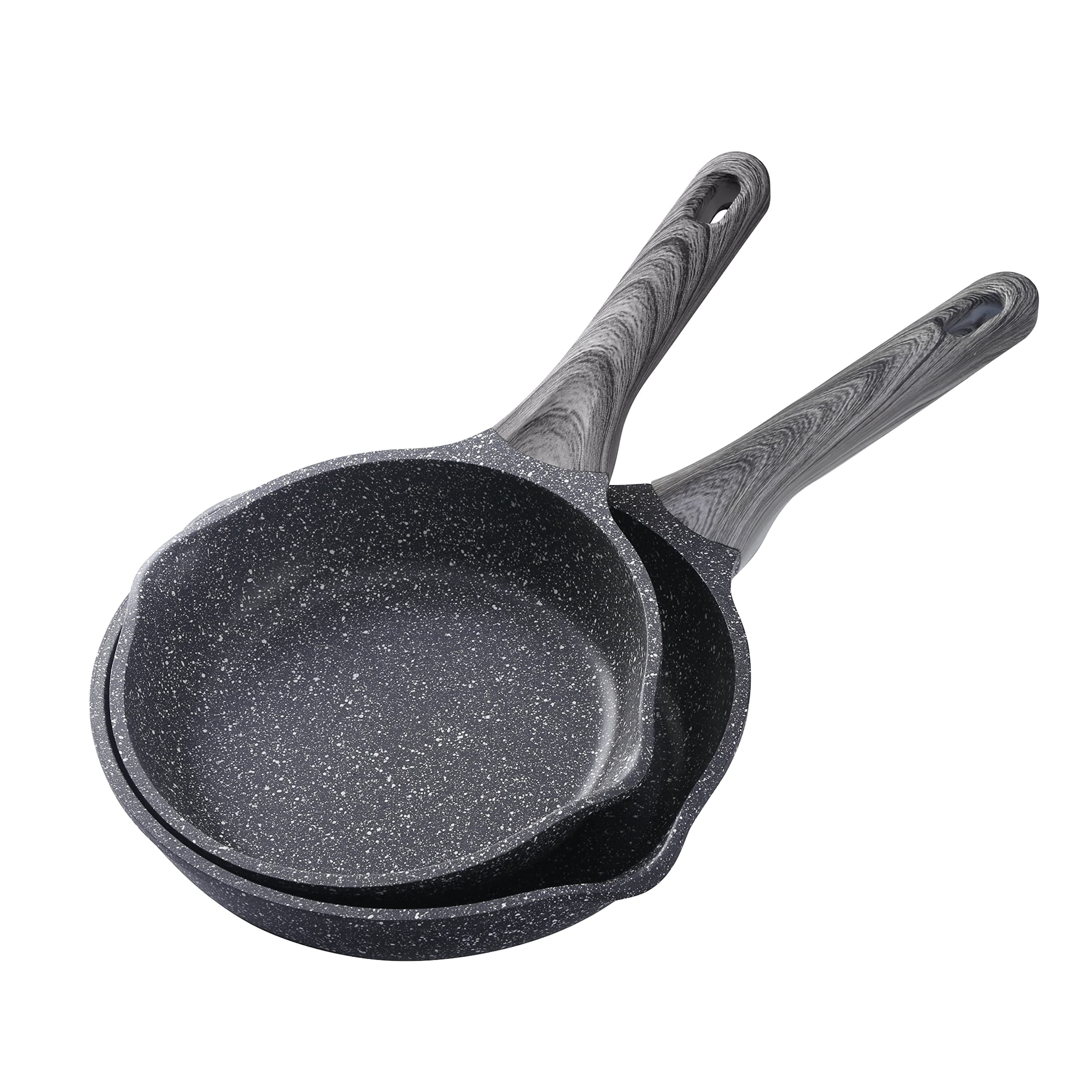 Country Kitchen Nonstick Frying Pans, 2 Piece Nonstick Cast Aluminum Pan,  Black 