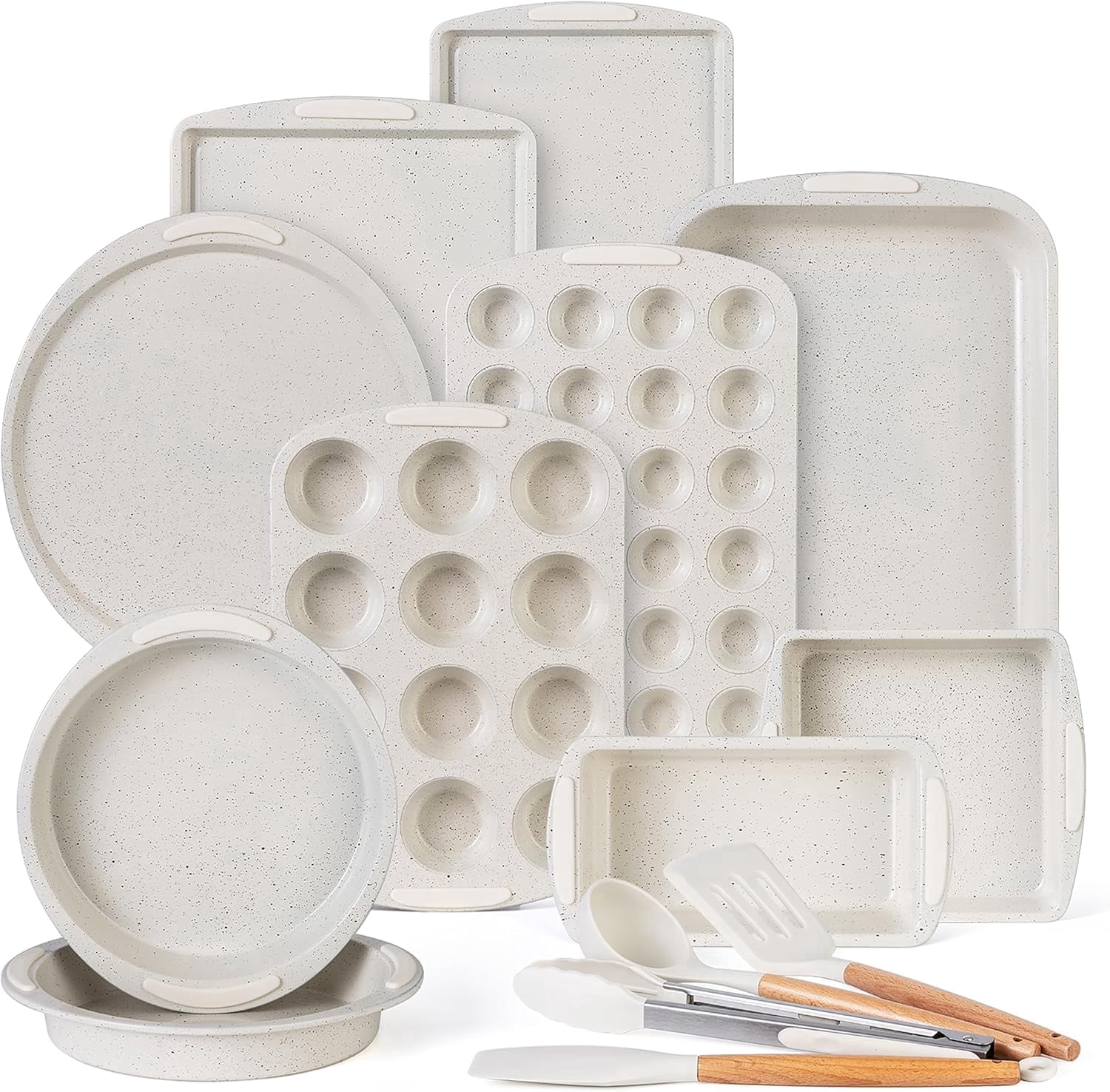 COOK WITH COLOR 14-Piece Stainless Steel Non-stick Bakeware Sets with Cookie Sheets and Baking Pans