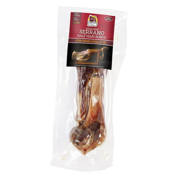 Country Kitchen Serrano Half Bone Dog Treat: 2 pack aged pork bone dog treat